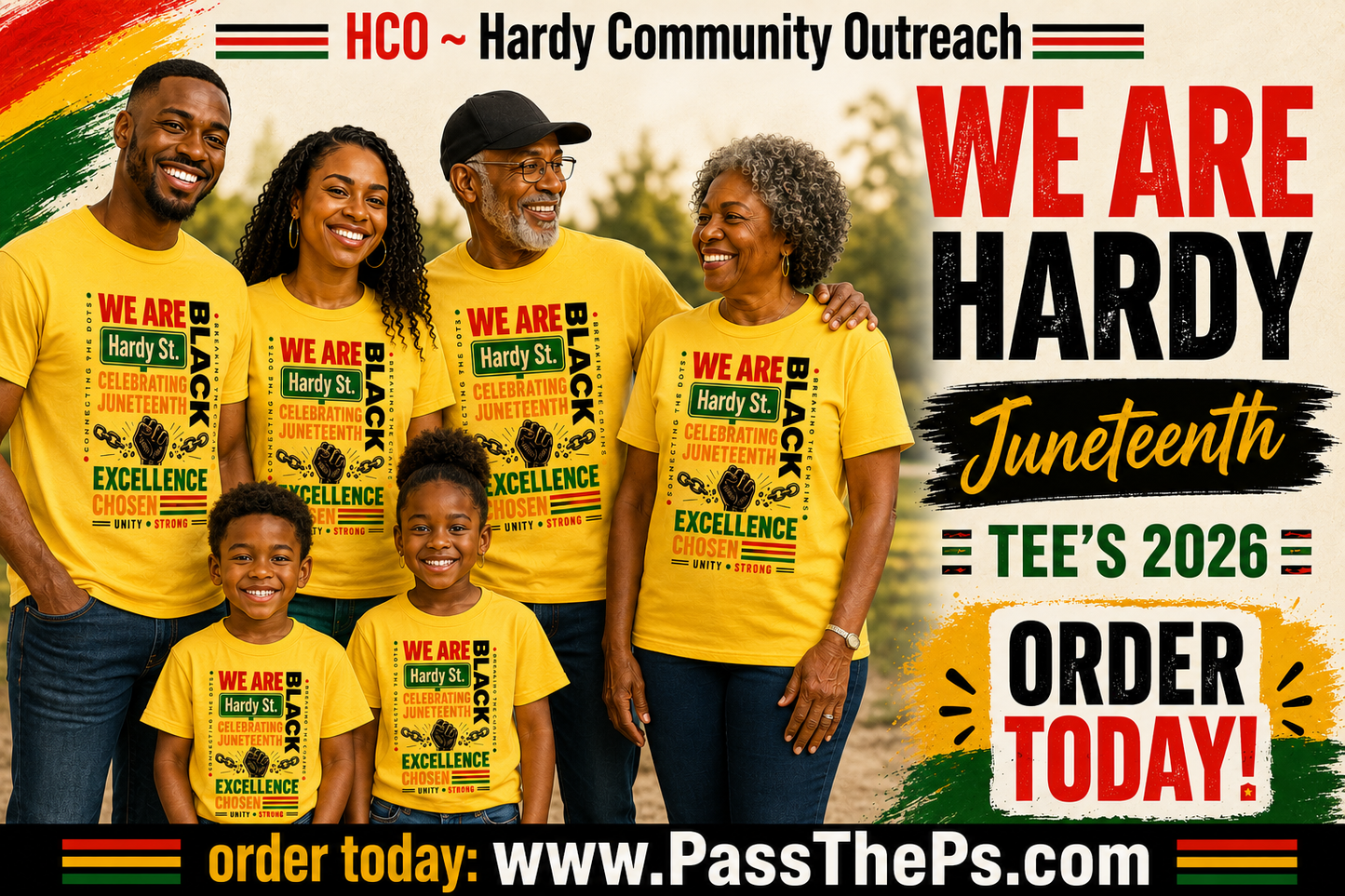 Juneteenth T-shirt '26  ~ "We Are Hardy Street"